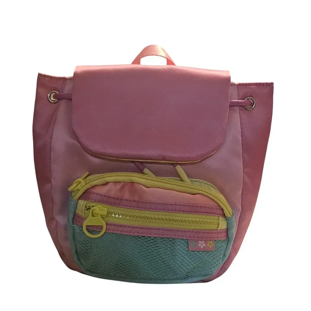 Claires Club Mini Backpack for Girls, Pink Yellow Teal